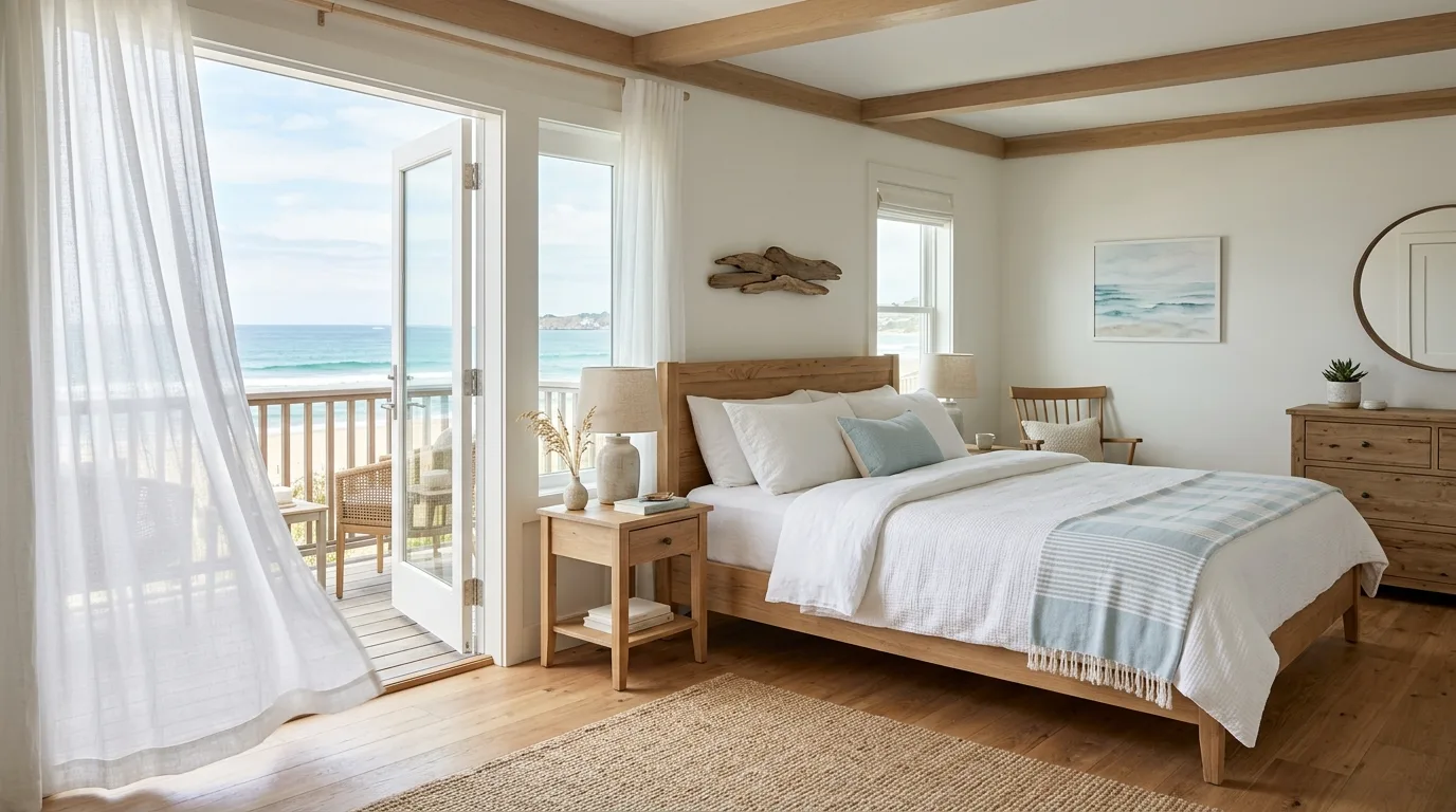 Use linen and cotton to keep the room breathable inspiration for a coastal interior.